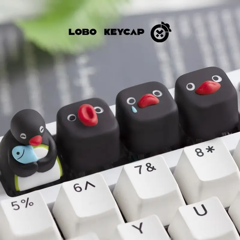 

Anime Pingu Series Cute Penguin Personalized Creative Resin Mechanical Keyboard Esc Replacement Keycap Customization Fun Gifts