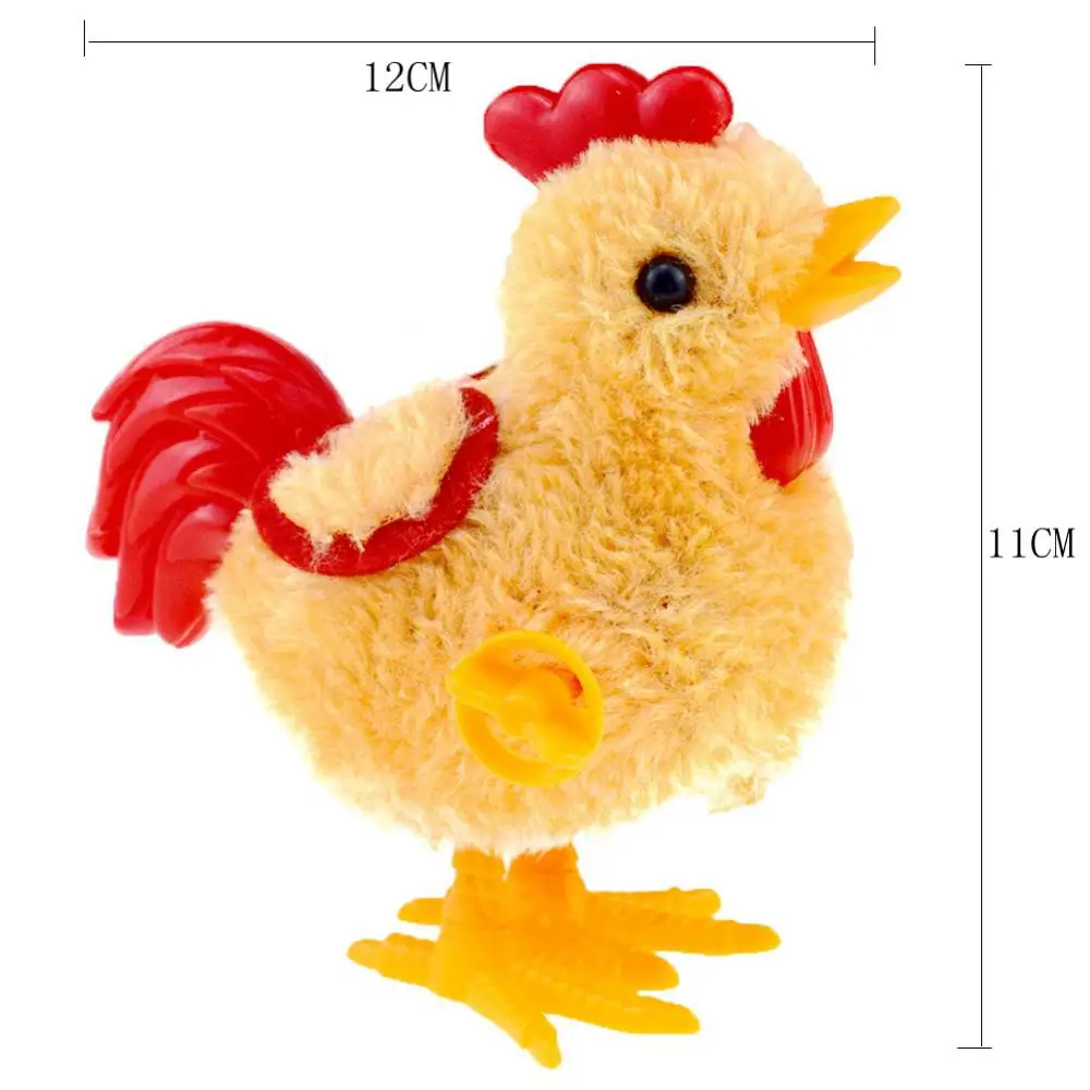 Cute Plush Wind Up Chicken for Kids, brinquedo educativo, salto, caminhada, pintinhos, crianças, presentes do bebê, brinquedos clássicos, aleatório