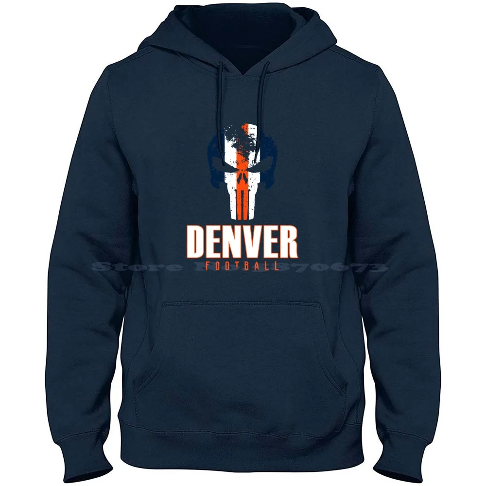 Denver Football Fan-Savage Since 1960 Classic Skull 100% Cotton Hoodie T Shirt Denver Football Broncos Football American