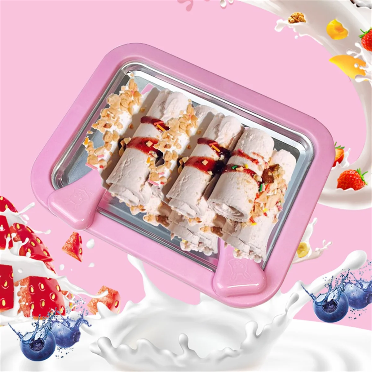 A71P Fried Yogurt Machine Home-Made Mini Fried Ice Machine Instant Cold Plate Ideal for Making Rolled Ice Cream White