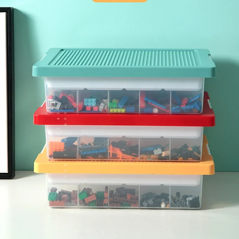 Kids Building Blocks Lego Storage Box Plastic Container with 2 Layer Removable Lids Toy Storage Organizer Home Gadget Organizer