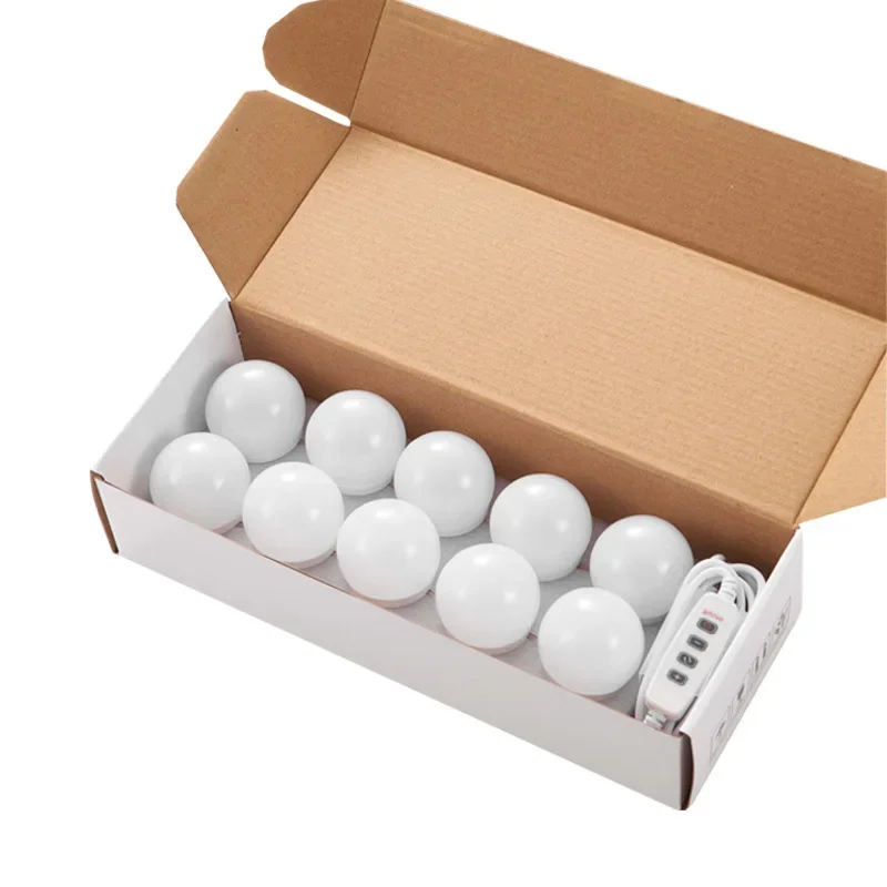 LED Makeup Light Mirror No Punching Desktop Light Mirror Dressing Room Table Lamp Bulbs Three Colors Adjustable Vanity Lights