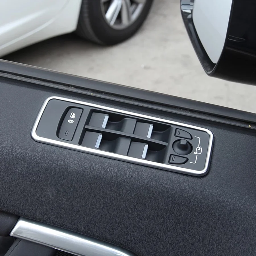 4Pcs Window Lift Control Panel Cover Car Interior Frame Trim For Land Rover Discovery Sport 2015 2016 2017 2018 2019