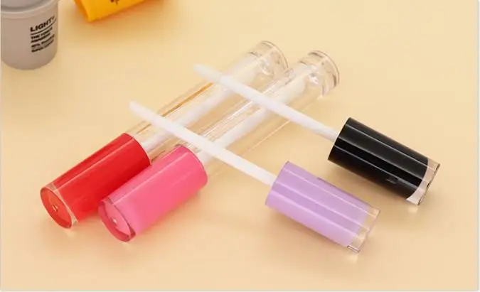 5ml ABS Empty Lip Gloss Tube Plastic Lip Balm Tubes with White/Pink/Red Cap Cylinder Small Lip Stick Samples 10/30/50pcs