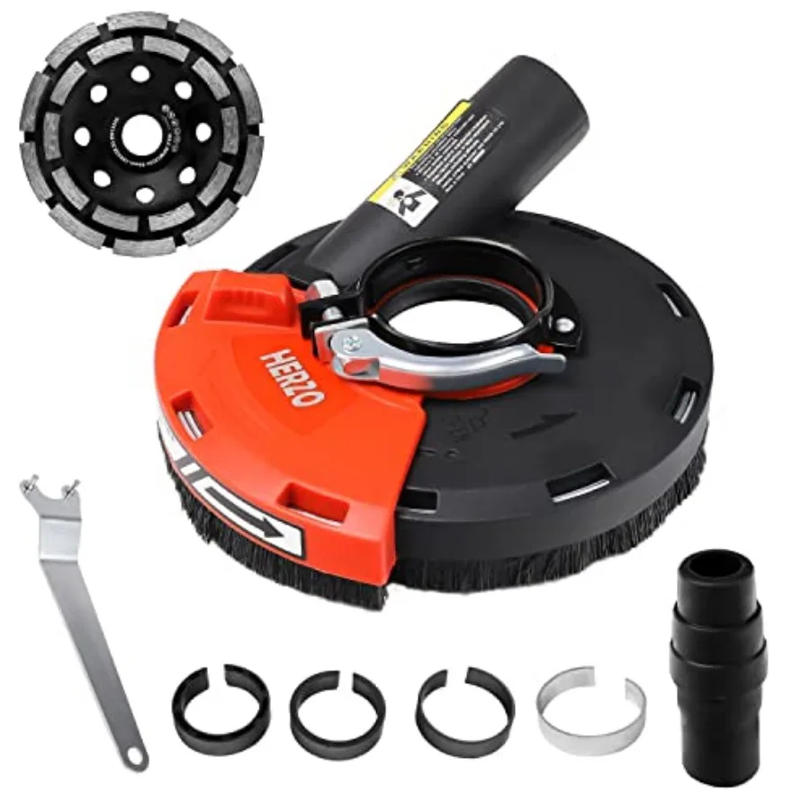 

Surface Grinding Dust Shroud for Angle Grinder Universal 4.5"/5" + Diamond grinding cup wheel 5 inch