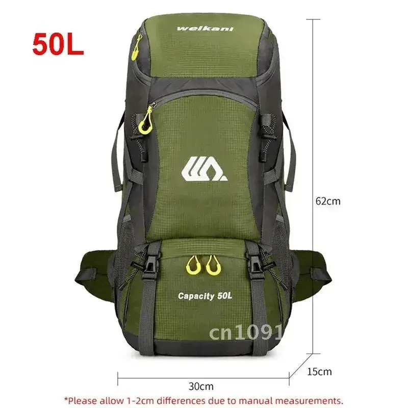 50L Travel Backpack Camping Bag For Men Large Hiking Bag Tourist Rucksack Waterproof Outdoor Sports Climbing Mountaineering Bag