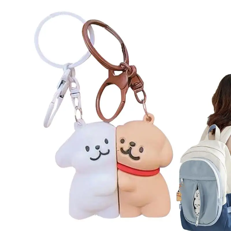 Magnetic Puppy Keychain Cartoon Pendant Animal Keychain Car Key Ring Cute Keychain Schoolbag Pendant For Purses Bags Backpacks