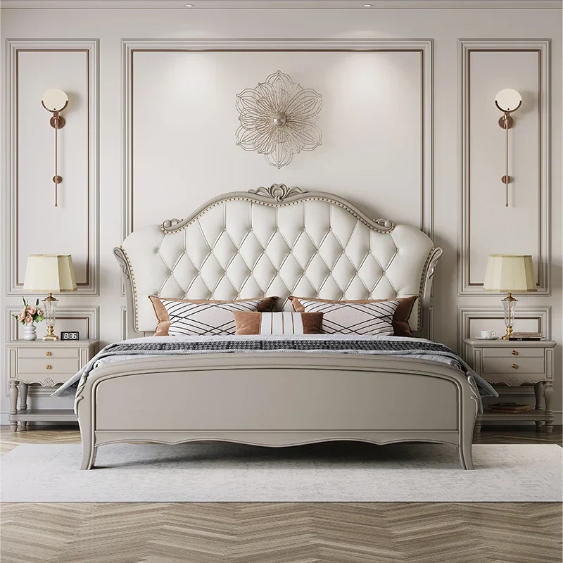 Light Luxury Chinese Princess Aesthetics Minimalist Bed Comfortable Japanese Muebles Furniture Design Fashionable Bed White Home