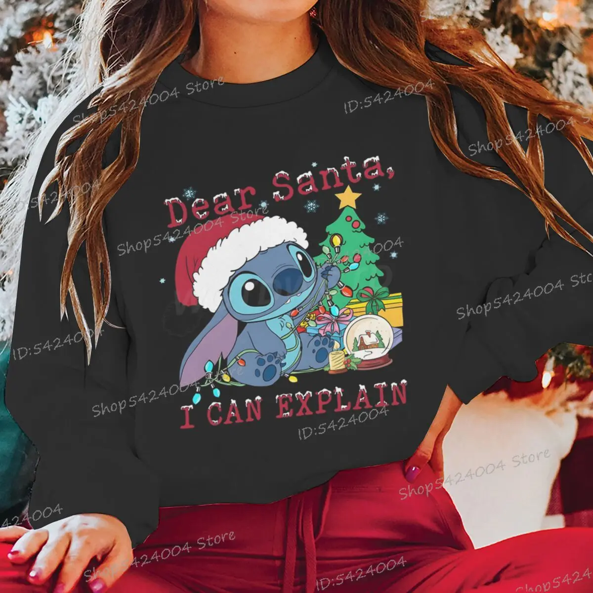 "عزيزي سانتا يمكنني شرح" البلوز الكرتون غرزة وشجرة عيد الميلاد Y2K سوداديرا عيد ميلاد سعيد السنة الجديدة البلوز النساء الرجال