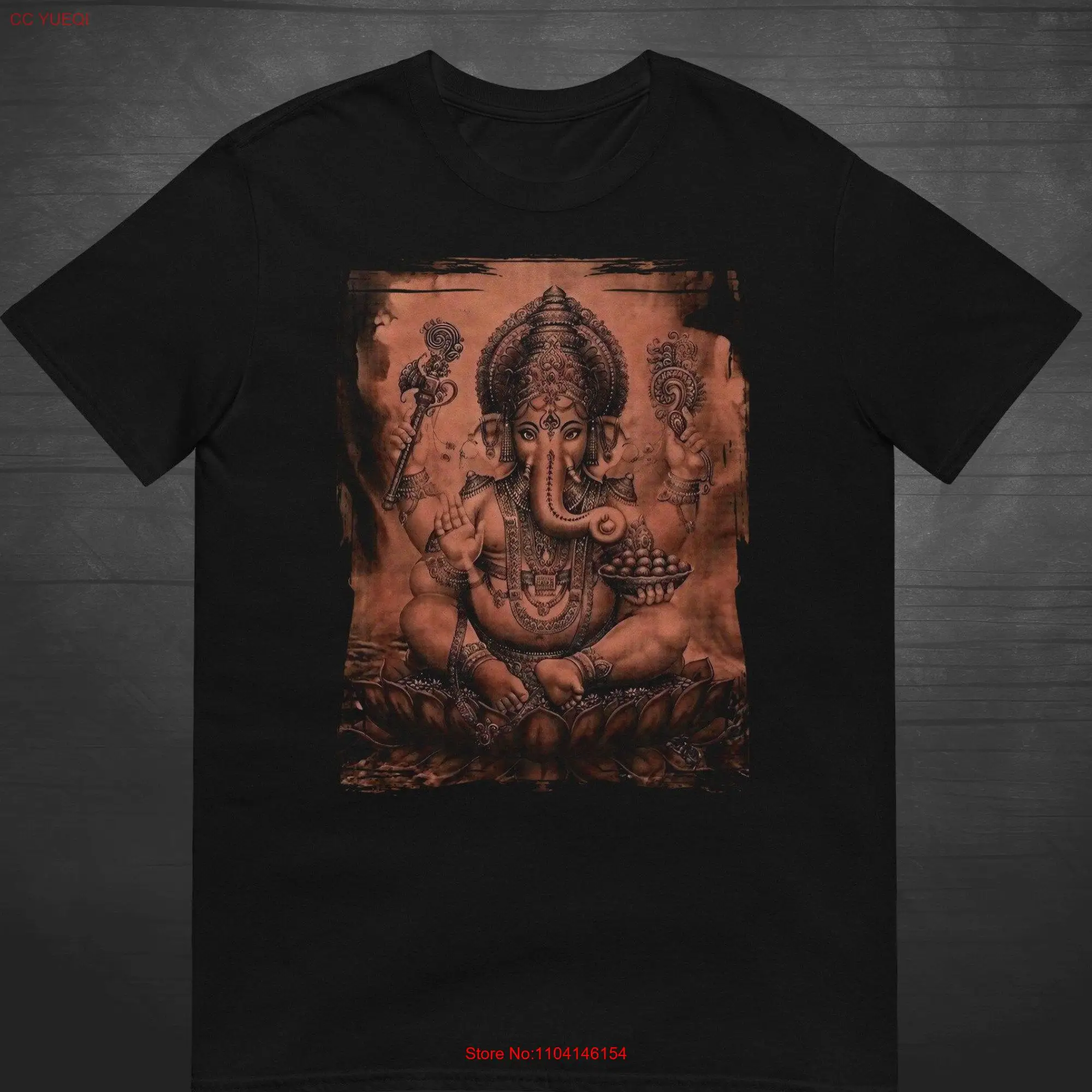 Vintage Ganesha T Shirt Ganesh Ganapati Shiva Parvati Hindu Deity Indian Elephant God Spiritual Meditation