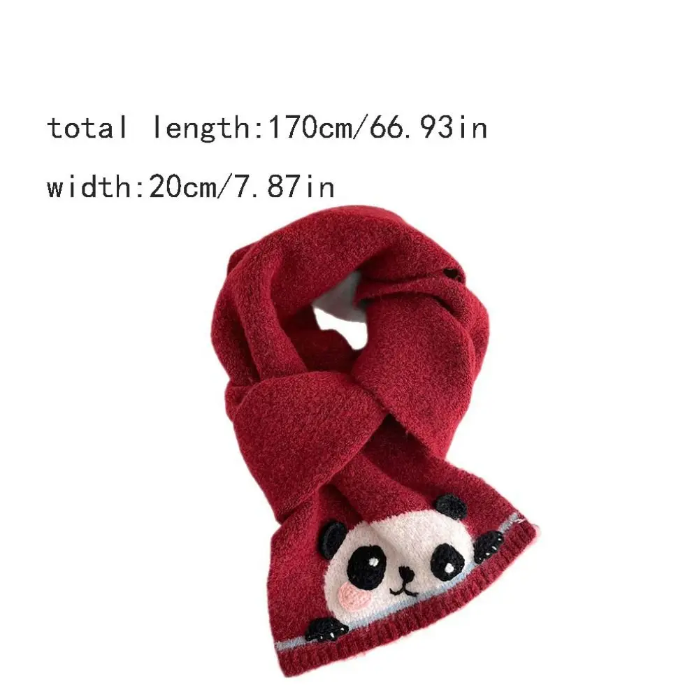 Colorful Cartoon Embroidery Scarf Korean Style Thickened Cashmere Knitted Scarf Windproof Sweet Winter Neck Warmer Autumn Winter