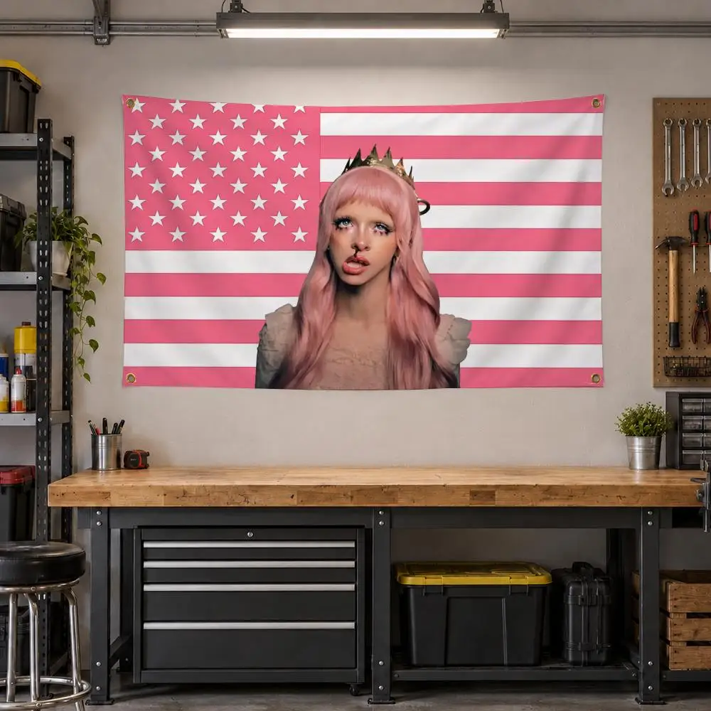 Singer Melanie Martinez Alt Pop Flags Personalized Banner Flag Room Dorm Camping Picnic Garage Bar Outdoor Wall Decor