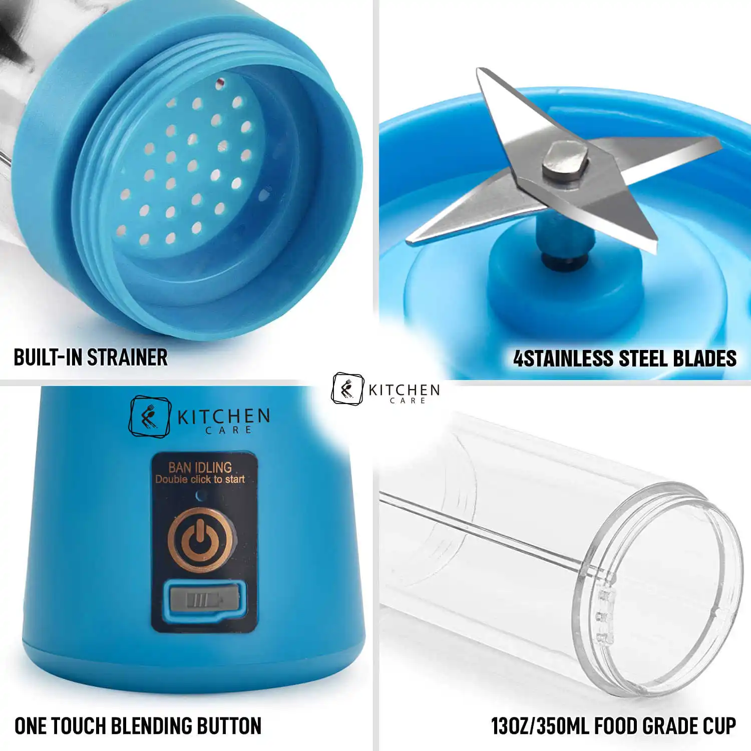 Portable Fruit Juice Blenders Summer Personal Electric Mini Bottle Home USB 4 Blades Juicer Cup Machine For Kitchen