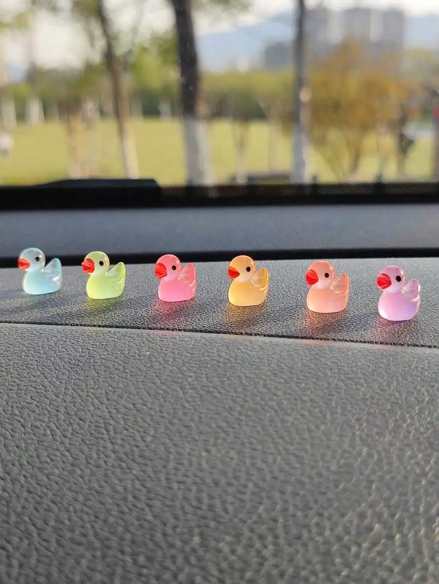 6pcs Luminous Duck Car Dashboard Ornament For Adults