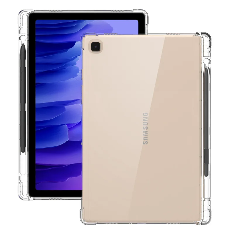 

1x Прозрачный противоударный чехол из ТПУ с отсеком для стилуса для Samsung Galaxy Tab A7 Lite 8.7 10.4'' A8 10.5 T220 T500, мягкий защитный чехол