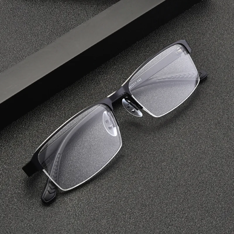 TGCYEYO Urltra-Light Titanium Alloy Oval Full Half Rim Glasses Frames Eyewear With Flexible Legs IP Electroplating 9165