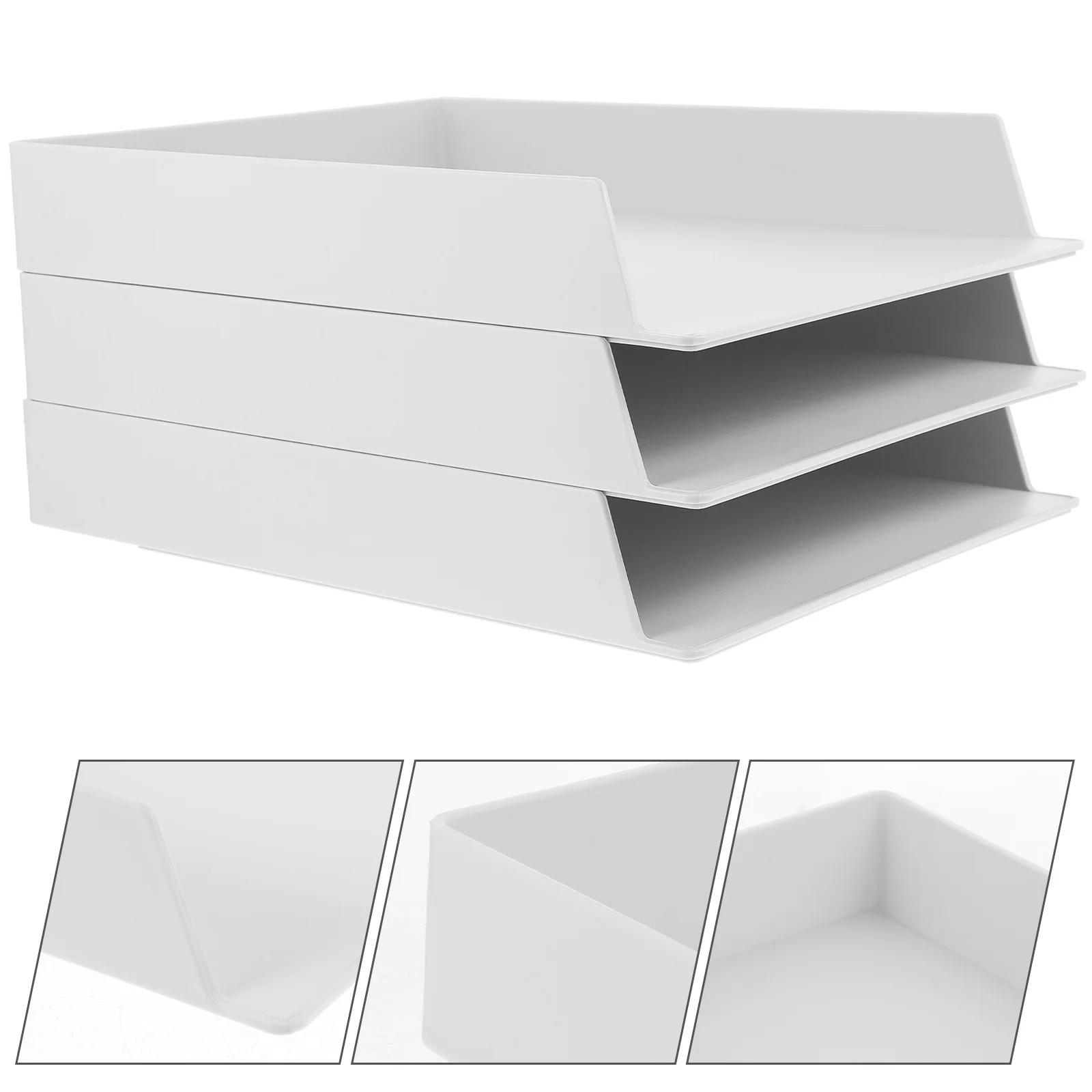 

3Pcs Document Storage Shelf Large Capacity Desktop Organizer Office Supply Stationery Holder Multi-Functional File Storage Shelf