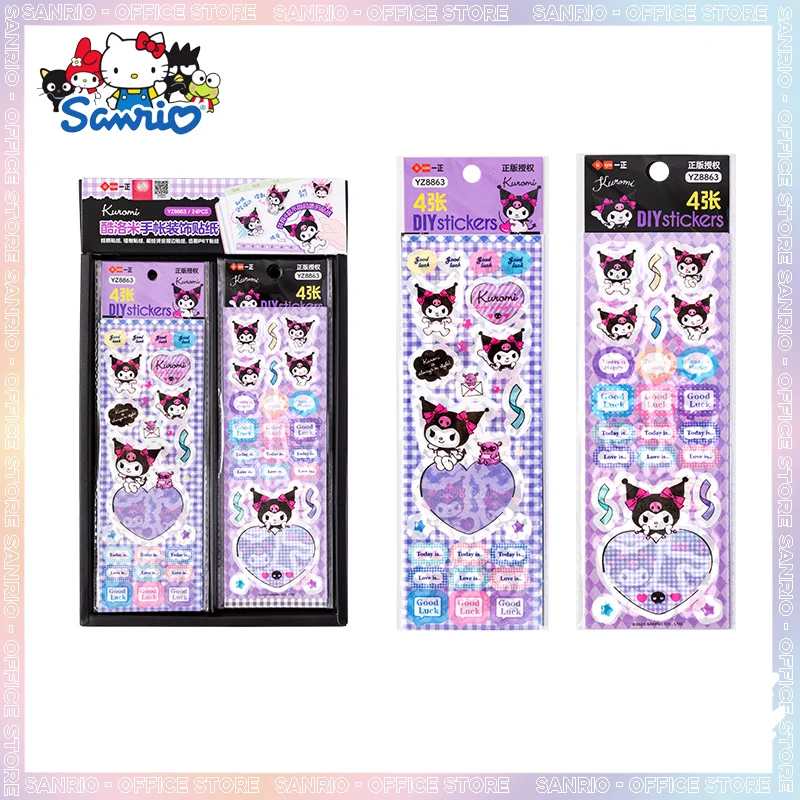 Cartoon Sanrio Briefpapier Aufkleber Pack 24 stücke Kawaii Hand Konto Aufkleber dekorative Kuromi Schule liefert stationären Aufkleber