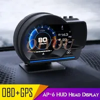 Universal Car HUD OBD + GPS Head Up Display Speedometer Alarm Overspeed Ambient Light Warning System