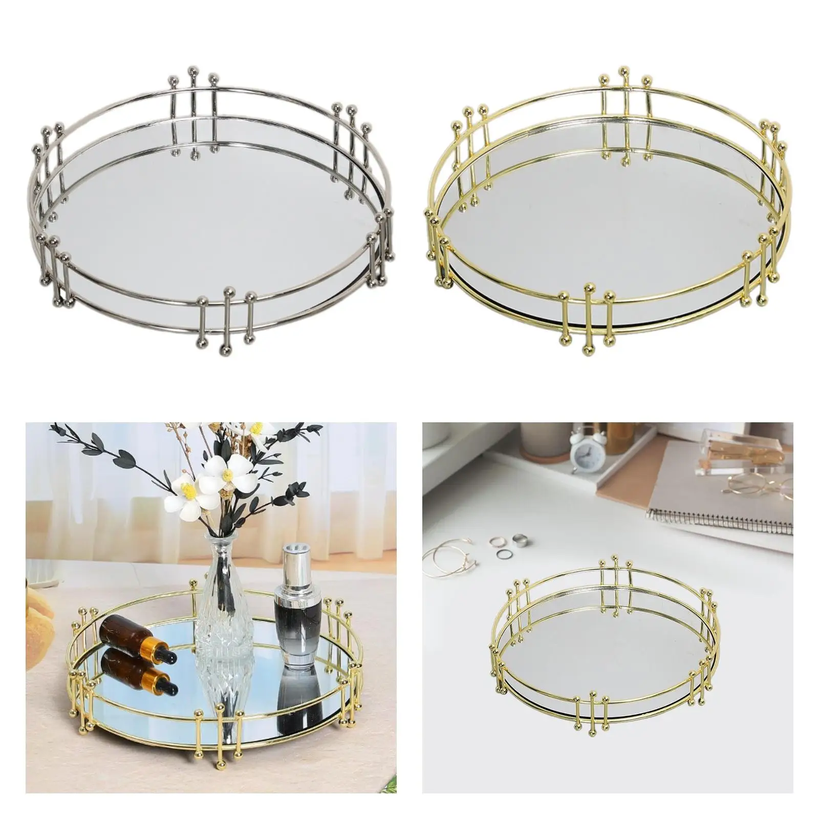 

Decorative Tray Multifunctional Modern Jewelry Tray for Dresser Bedroom Home