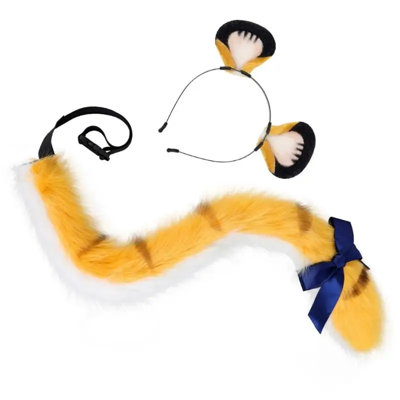 39bd Halloween Animal Costume Set Animal Ear Bandband Animal Tail For Kid Adult Cosplay