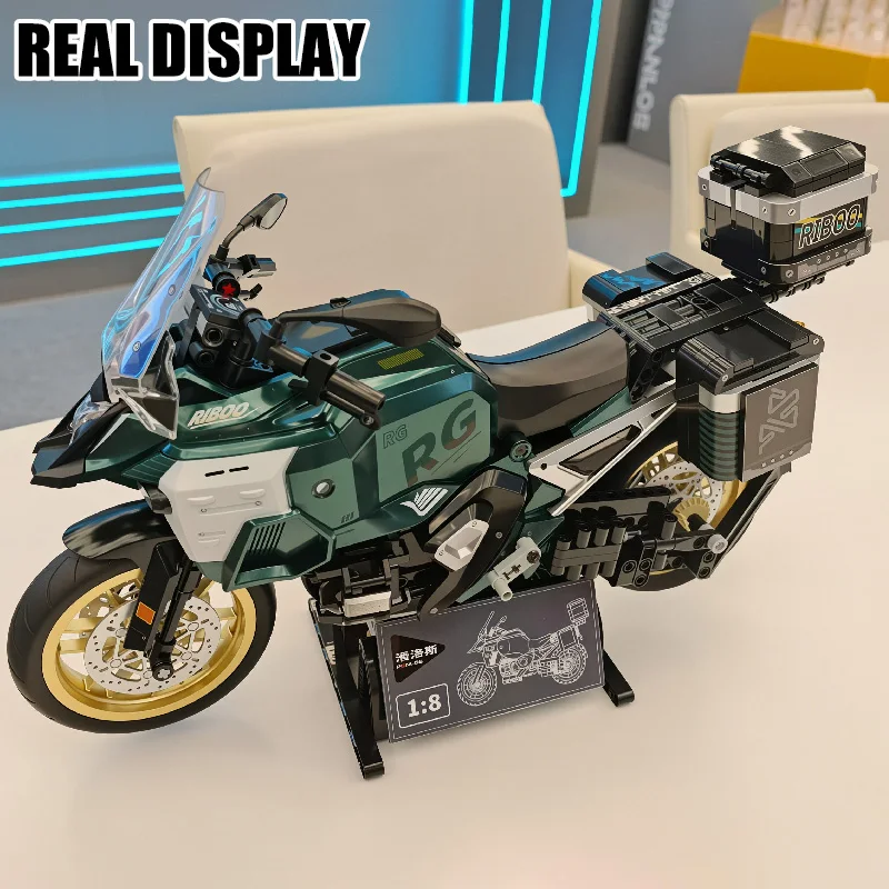 Technisches 831-teiliges 1/8 Maßstab R1300 Touring Motorrad Modellbausatz MOC City GS Motorrad Spielzeug Geschenke für Jungen