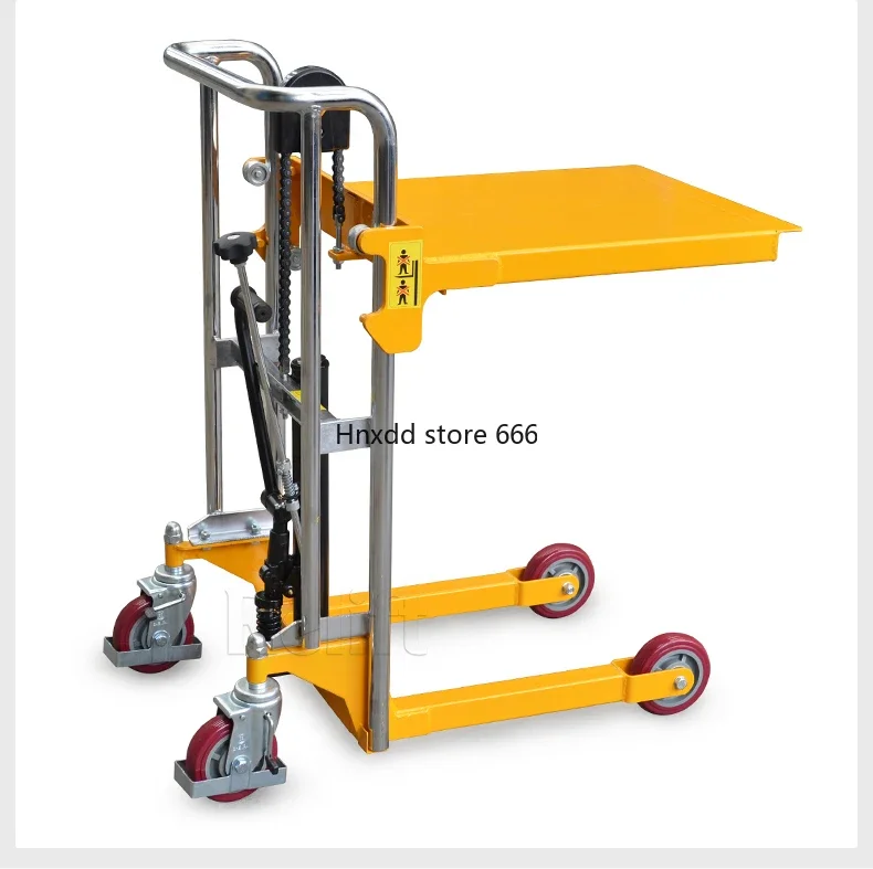 Portable manual hydraulic platform hand push loading and unloading forklift