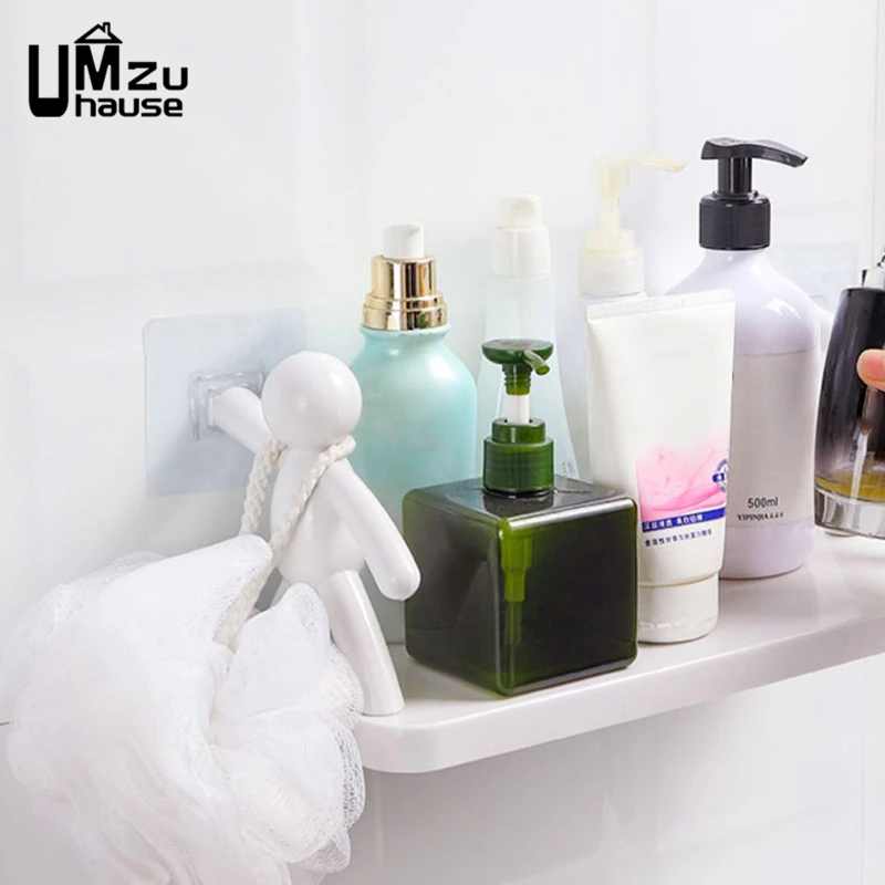 Hanging Shelves Toiletries Cosmetic Floating Holder Storage Self Adhesive Wall Mount Bracket Bathroom Home Decoration Organizers