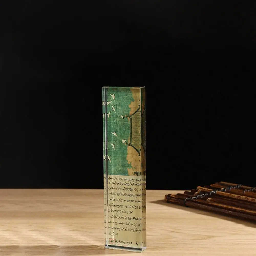 

Heavy Enough Clear Crystal Paperweight Pressing Paper Flat Rectangle Chinese Calligraphy Paperweight Flat Bottom