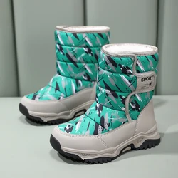 Stivali invernali per ragazze stivali da neve scarpe per bambini Outdoor antiscivolo più velluto tenere in caldo slip-on fondo spesso stile esplosivo