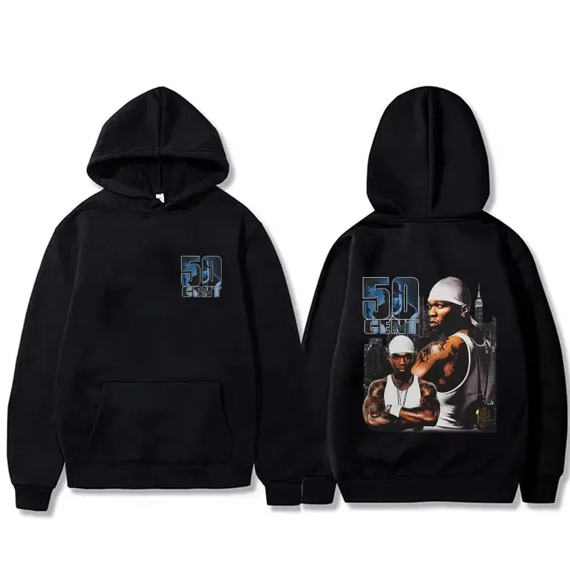 Rapper 50 cent curtis gráfico hoodie masculino casual hip-hop moletom outono inverno confortável moletom com capuz moda pulôver roupas