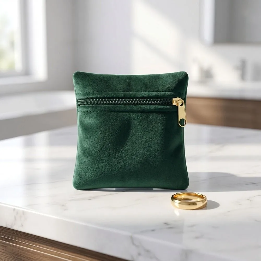 Fashion Flannelette Jewelry Packaging Bag Zipper Soild Colorful Jewelry Storage Bag Dust Proof Soft Velvet Jewelry Bag Accessory