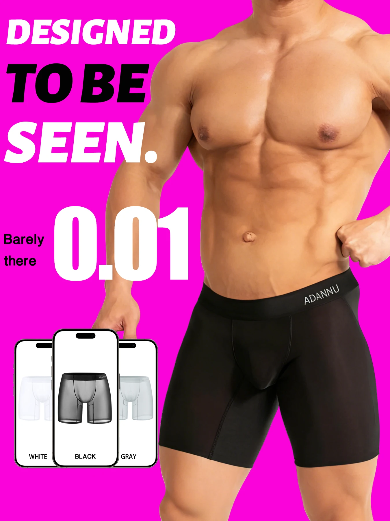 

Men's Ice Silk Ultra-Thin Boxer Shorts Transparent Breathable Seamless Underwear for Summer Party Comfortable Lightweight