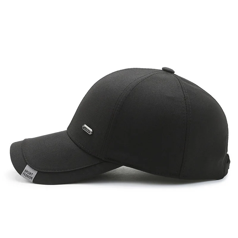 Spring and Summer New Hard Top Men\'s Baseball Hat Sun-Proof Big Head Circumference Sun-Proof Peaked Cap