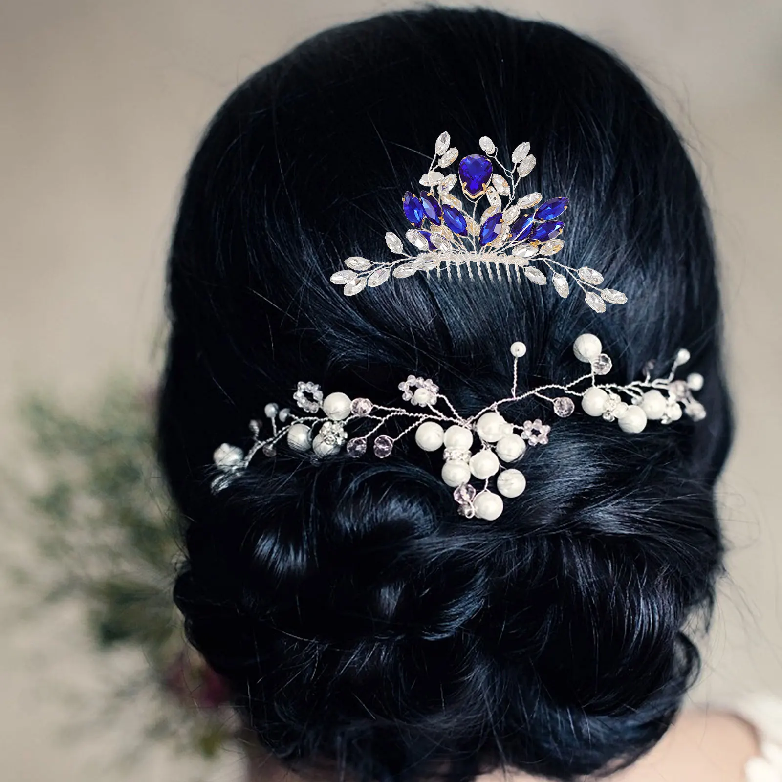 

Bridal Hair Comb Rhinestone Wedding Headpiece Elegant Accessories for Party Evening Prom Queen Christmas New Year Birthday