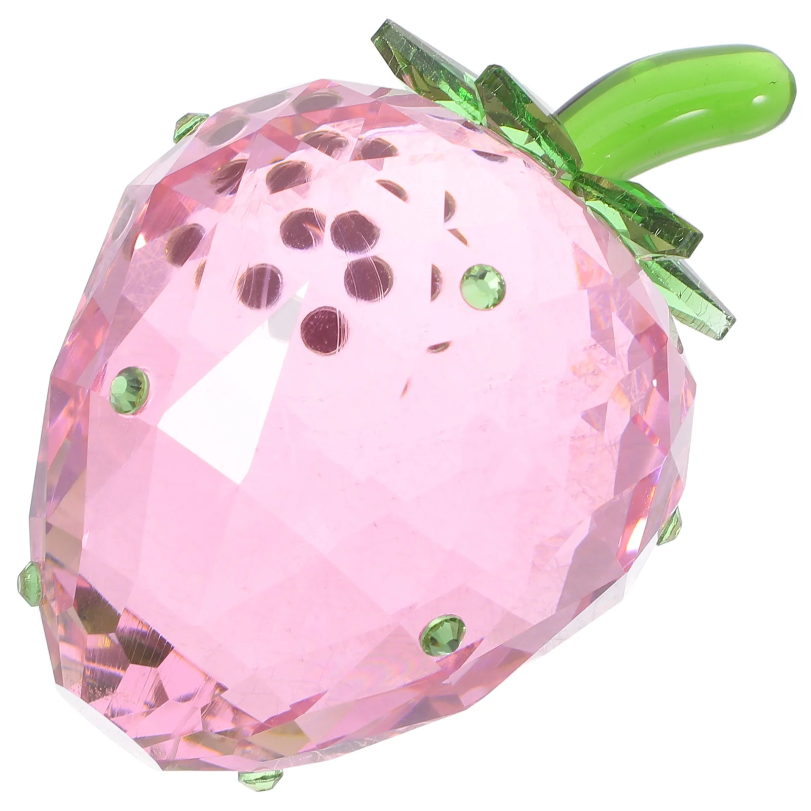 

Crystal Strawberry Decorative Ornament Realistic Design Tabletop Desktop Kitchen Home Decor Glass Strawberry Figurine