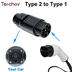 EV-adapter IEC 62196 Type 2 naar Type 1 J1772 32A EVSE-opladerconnector Oplaadconverters voor elektrische voertuigen