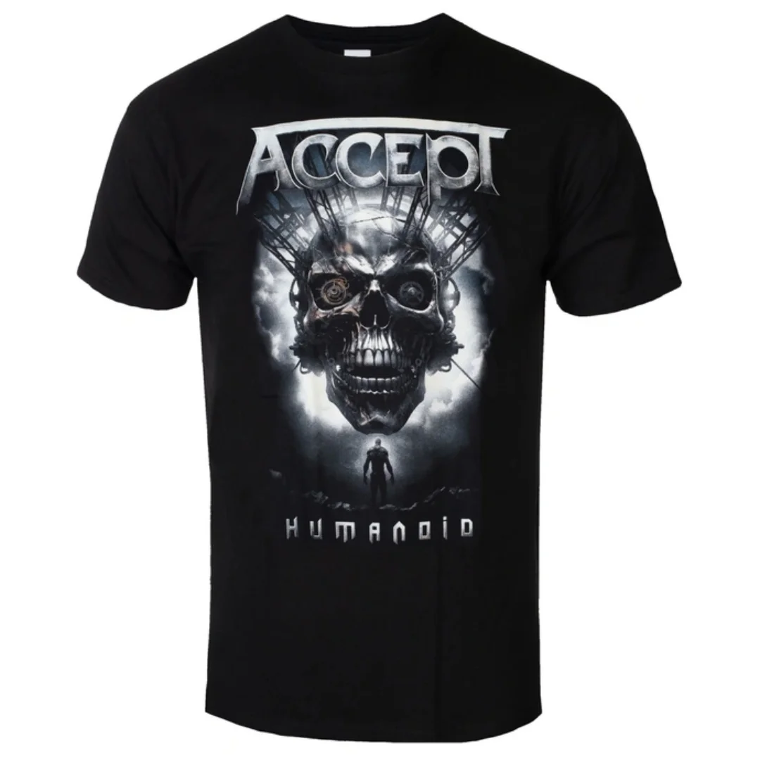 ACCEPT- Humanoid Patterned Printed T-shirt Heavy Metal Style Band T-shirt for Daily and Concert Wear