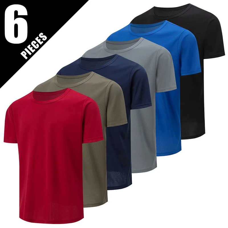 1/2/4 Pcs Men's Leisure Quick-drying Multicolor Short-sleeved Loose and Comfortable Plus Size Teenagers' Sports and Fitness Jack image 6