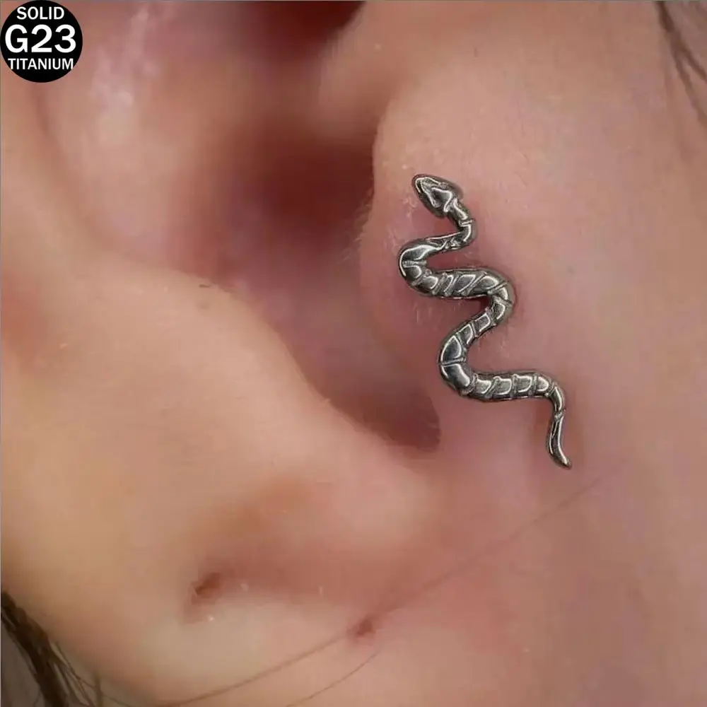 1pc of G23 Titanium Minimalist Earrings Versatile for Daily Gift Various Styles Lip Nose Studs Body Piercing Jewelry 16G 18G