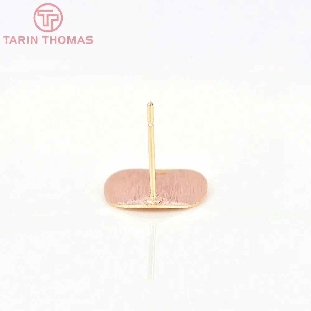 (2365)10 PCS 12MM 24 K Gold Color Brass Drifted Wave Round Study Earrings Pins High Quality Diy Jewelry Accessories