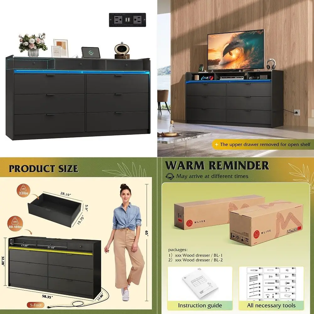 inch Closet System with Wooden Drawers, 5FT8FT Closet Organizer System with Shelving Tower, Walkin Closet System with Expandabl