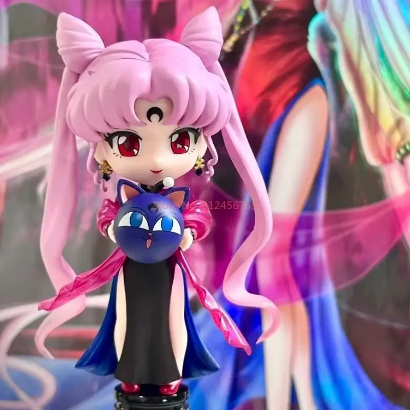 ​ Oryginalna figurka Bandai Figuarts Mini Sailor Moon Black Lady z okazji 30-lecia, anime, figurka kolekcjonerska, ozdoba, model, zabawka, prezent