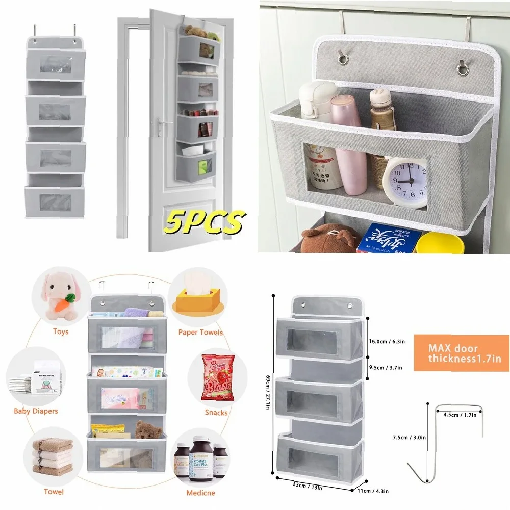 

Wall Mounted Behind the Door Storage Hanging Bag – Multi-Functional Closet Organizer for Home Supplies