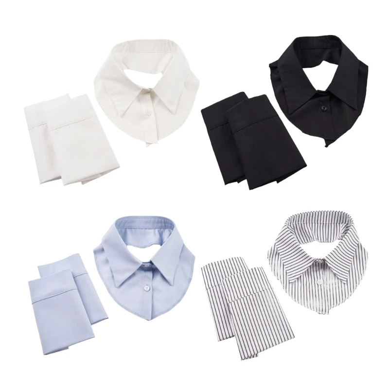 Women Comfortable Collar Set Teenagers Uniform Collar Reusable Business Collar
