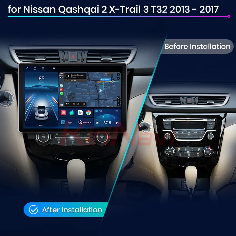 13.1” Car Stereo Radio GPS Navigation Android 14 Carplay For Nissan Qashqai 2 X-Trail 3 T32 2013 2017 Multimedia DVD Players 5G