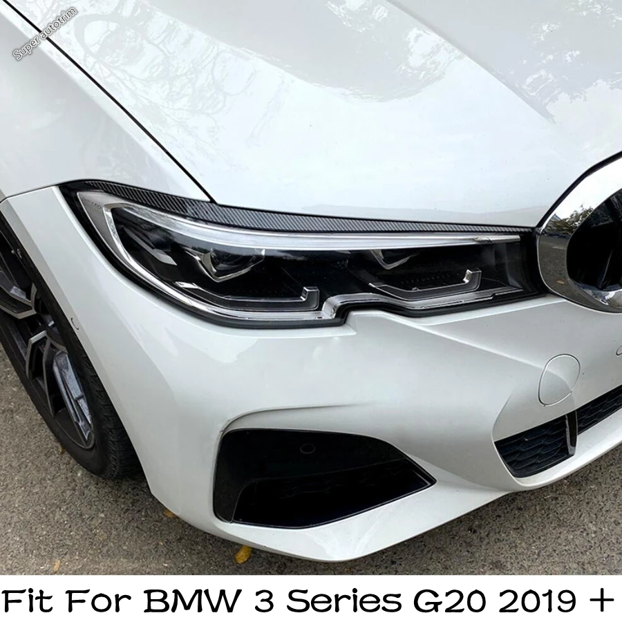 

Headlight Lid Eyebrows Head Light Lamp Eyelids Decor Cover Trim Black / Carbon Fiber Exterior For BMW 3 Series G20 2019 - 2024