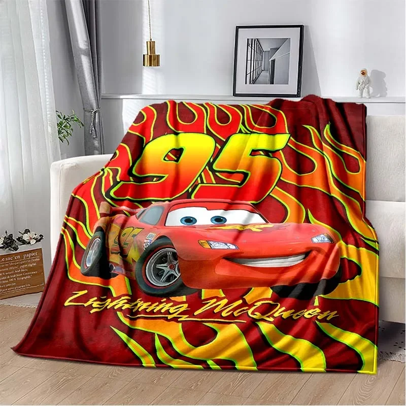 Disney Cars Lightning Mcqueen Flannel Plush Soft Fluffy Break Nap Blanket Children\'s Cover Blanket Children Gift Anime Blanket