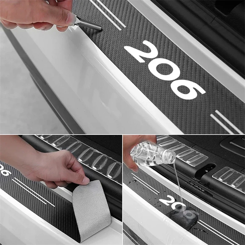 

Car trunk bumper protection strip threshold sill sticker suitable for Peugeot 206 207 307 GT RCZ 4008 308 3008 auto parts tools