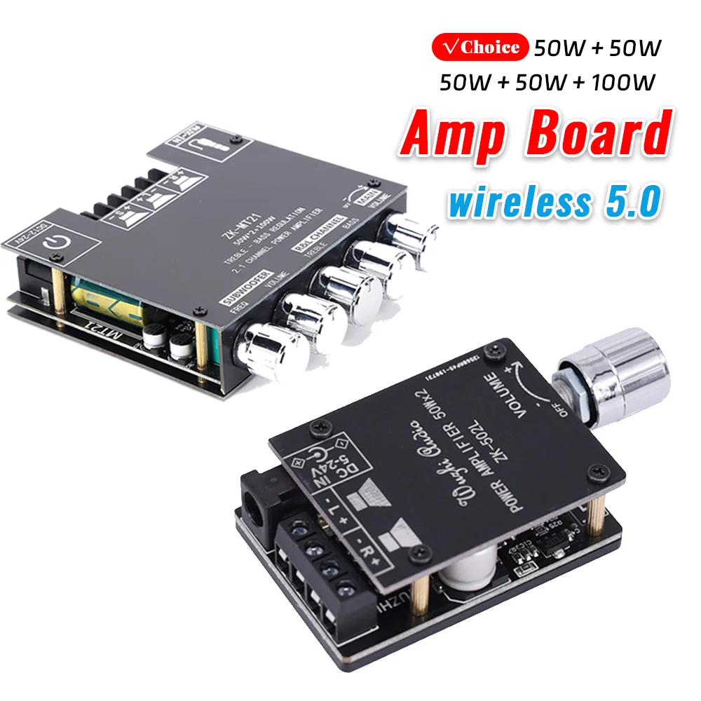 

ZK-MT21 Плата цифрового усилителя мощности сабвуфера 2,1-канальный модуль стереоусилителя